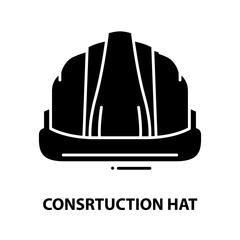 consrtuction hat icon, black vector sign with editable strokes, concept illustration