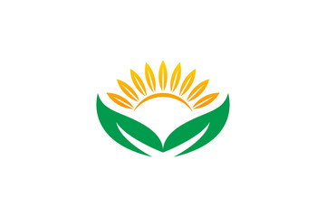 Nature logo leaf eco wellness yoga massage spa, leaf eco icon minimalist simple design.