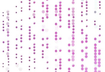 Light Pink vector background with xmas snowflakes.