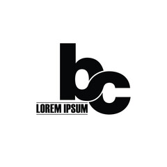 Letter BC simple logo design vector