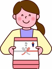 Fototapeta premium お中元を贈る女の人
