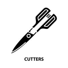 cutters icon, black vector sign with editable strokes, concept illustration