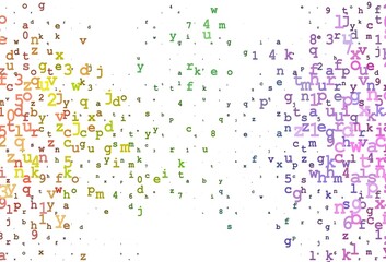 Light Multicolor, Rainbow vector template with isolated letters.