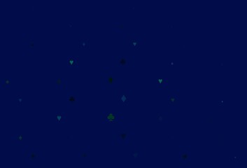 Light Blue, Green vector pattern with symbol of cards.