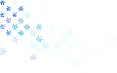 Light BLUE vector background in Xmas style.