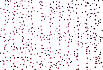 Light Purple, Pink vector background with triangles, circles, cubes.