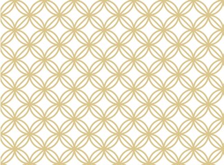 和風シームレスパターン　金色のシンプルな七宝柄