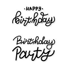 Happy birthday hand draw lettering vector