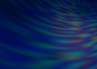 Dark BLUE vector glossy bokeh pattern.