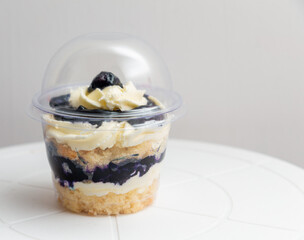 Blueberry Cake in a cup with icing