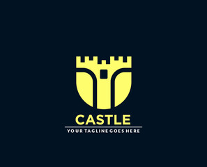 Creative abstract castle Concept company logo icon vector Design Template
