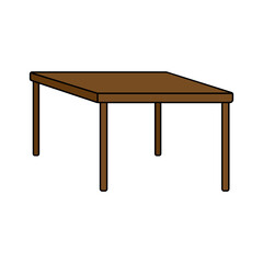 Vector Cartoon Isolated Empty Table Illustration