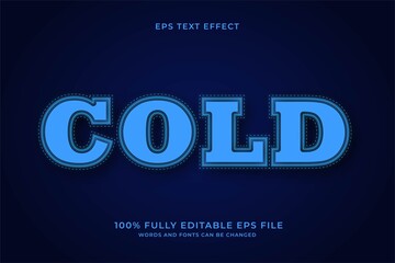 Cold Creative editable text effect
