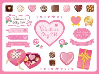 バレンタインデーのチョコレートのセット