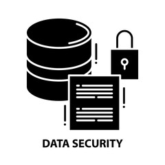 data security icon, black vector sign with editable strokes, concept illustration