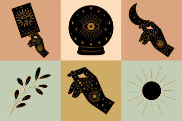 Magic Hands and Witchcraft Illustrations in Vector.
