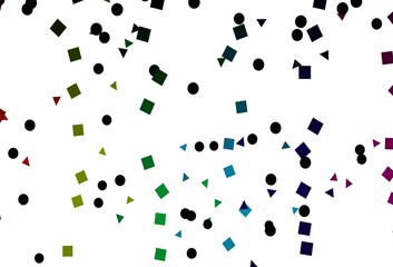 Light Multicolor, Rainbow vector layout with circles, lines, rectangles.