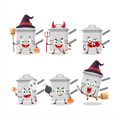 Halloween expression emoticons with cartoon character of double boiler