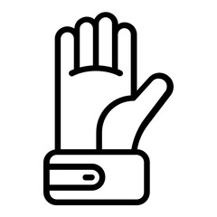 Hand Safety Mitten Vector Icon Design, Arc welding equipment and Metal Work Symbol on white background, Construction and Industrial manufacturing Sign, Leather Gloves Concept, 