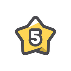 Five Stars Rating Vector icon Cartoon illustration