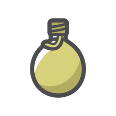 Army green Flask Vector icon Cartoon illustration