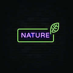 Nature Neon Signs Vector. Design Template Neon Style