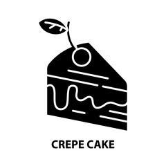 crepe cake icon, black vector sign with editable strokes, concept illustration