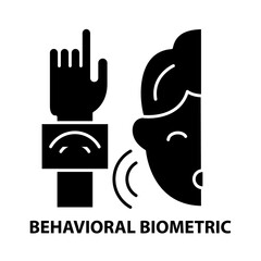 behavioral biometric icon, black vector sign with editable strokes, concept illustration