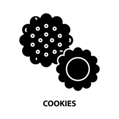 cookies icon, black vector sign with editable strokes, concept illustration