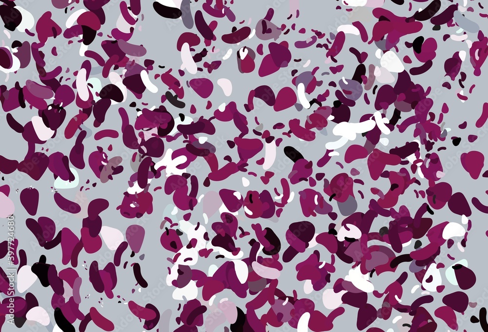 Poster light pink vector pattern with chaotic shapes.