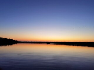 Fototapeta premium sunset over lake