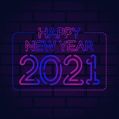 Fototapeta na wymiar Happy New Year 2021 Vector Illustration. Suitable for greeting card poster and banner.
