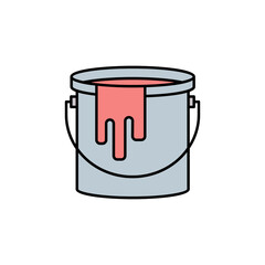 paint bucket line icon. Signs and symbols can be used for web, logo, mobile app, UI, UX