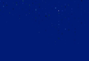 Light Blue, Green vector template with math simbols.