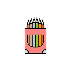 crayon line icon. Signs and symbols can be used for web, logo, mobile app, UI, UX