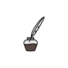 quill line icon. Signs and symbols can be used for web, logo, mobile app, UI, UX