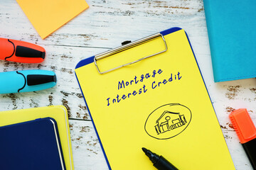 Mortgage Interest Credit phrase on the piece of paper.