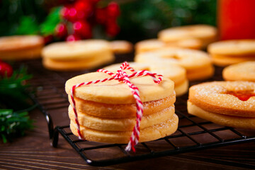 Christmas cookies for gift on the Christmas background