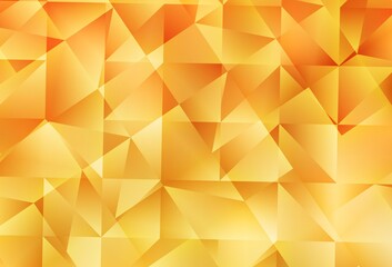 Light Yellow vector shining triangular backdrop.