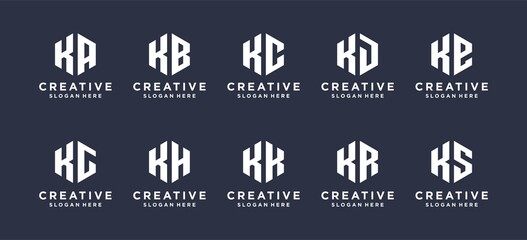 initial K logo design combination with other letter