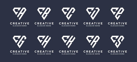 diamond shape letter C combined with other monogram logo designs.