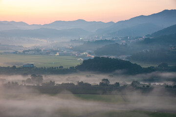 misty morning in the mountains