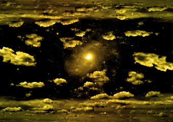 galaxy in a free space. 3D rendering