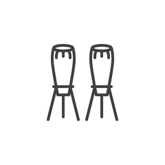 Congas drum line icon. linear style sign for mobile concept and web design. Percussion drums outline vector icon. Symbol, logo illustration. Vector graphics