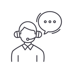 Operator icon, linear isolated illustration, thin line vector, web design sign, outline concept symbol with editable stroke on white background.