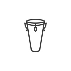 Conga drum line icon. linear style sign for mobile concept and web design. Congas musical instrument outline vector icon. Symbol, logo illustration. Vector graphics