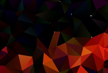 Dark Orange vector abstract mosaic background.