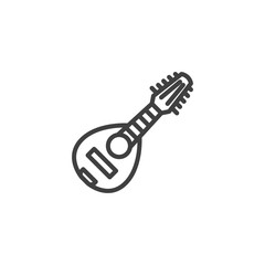 Bandurria musical instrument line icon. linear style sign for mobile concept and web design. Mandolin outline vector icon. Symbol, logo illustration. Vector graphics