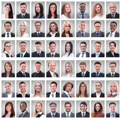 Fototapeta na wymiar portraits of a group of successful employees isolated on white