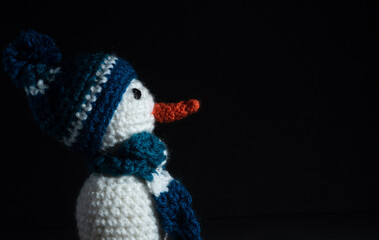 Beautiful  Handmade Yarn Snowman worsted
